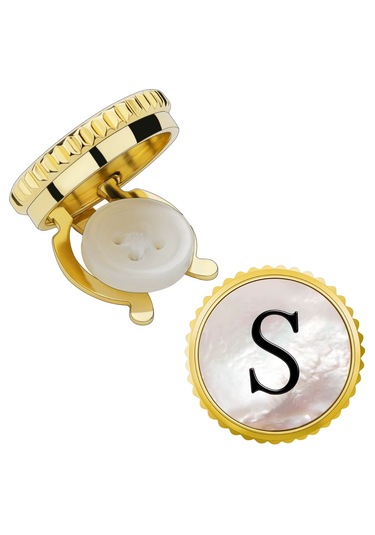 Omark Cotton S Harfi Düğme Kapağı Kol Düğmesi Altın