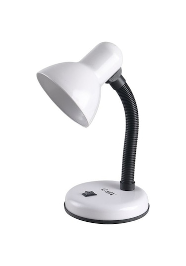 Atlanta Beyaz Masa Lambası Gece Çalışma Lambası E27 Duy