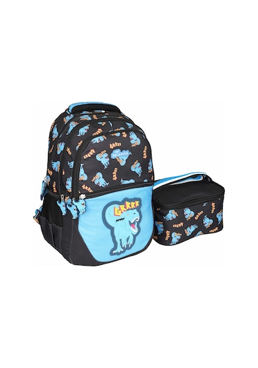 Relaxion Mavi Dinazor ilkokul Çantası Beslenme Çantalı 1350-23