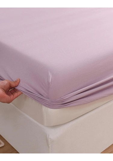 Totem Ranforce Yastık Kılıflı Lastikli Çarşaf Takımı 180 X 200 Battal Boy Lila