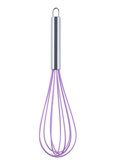 Soulader 12 Inç Silikondan Yapılmış 2'li Set Mutfak Yumurta Çırpma Aleti Mor