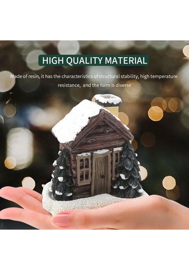 Kangvka Küçük Ahşap Ev Şeklinde Koku Konisi Yakıcı, Noel Dekoru, Ofis Ve Ev Dekorasyonu, Reçine Sanatı, Aromatik Koku Sağlama Çok Renkli
