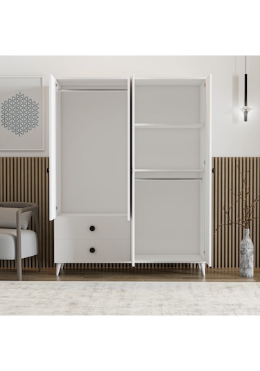 Opal 4 Kapaklı 2 Çekmeceli Gardırop