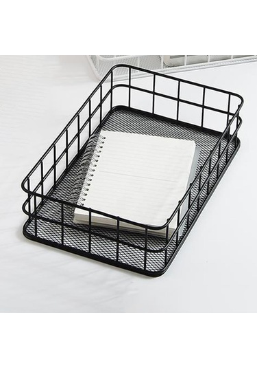 Suntek Tel Sepet Vintage İstiflenebilir Gıda Saklama Sepeti Siyah