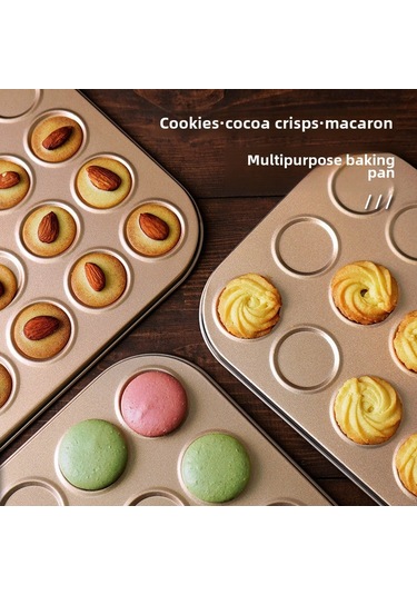 Reedark Ev Fırını İçin 15'li Altın Kaplama Pasta Kalıbı - Macaron, Çikolata Gevrek Ve Kakaolu Kurabiye Hazırlama Aleti Diğer