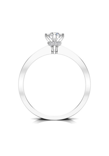 0,35 Karat F Renk Uluslararası Sertifikalı Pırlanta Tektaş Yüzük