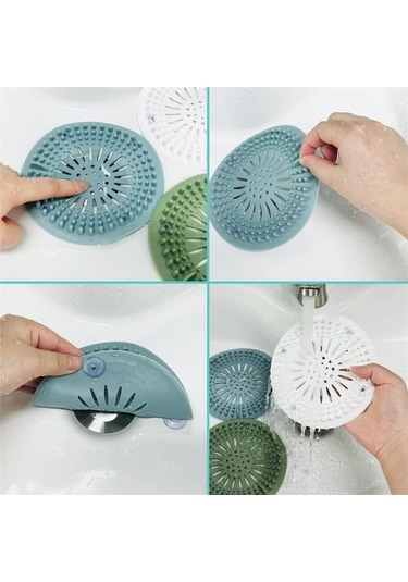 Süzgeçli Silikon Lavabo Ve Küvet Tıkacı Yuvarlak Lavabo Tıkacı Süzgeç Banyo Tıpa Banyo Süzgeç