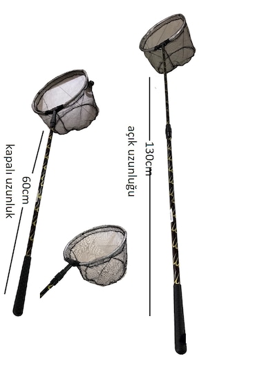 Balık Yakalama Kepçesi Katlanabilir Teleskopik Havuz Kepçesi