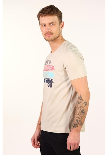 Arma Erkek Büyük Beden Bisiklet Yaka Tişört Y22374868101 Bej