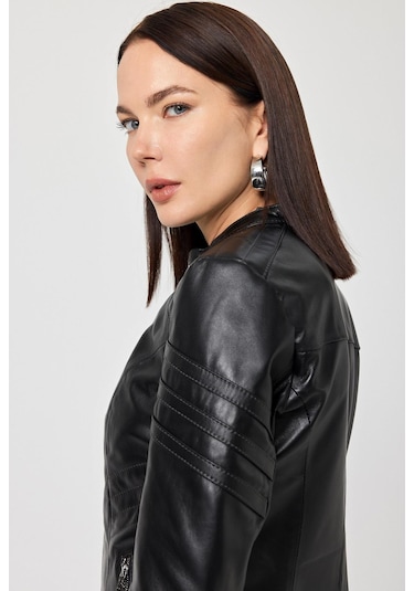 Raffaella Siyah Deri Mont Siyah