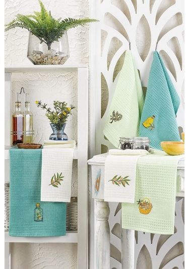 6 Parça Mutfak Kurulama Bezi 30 X 50 Cm Mint