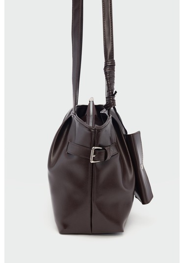 Bybo Vintage Omuz Çantası Kahve Kahverengi - Siyah - Bej