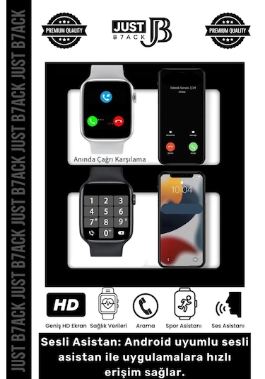 Akıllısaat 44mm T700s Watch 7 Apple Uyumlu iOS Android Sağlık Sensörlü Bluetooth Aramalı Alarm Akıllı Saat
