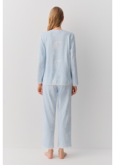 Suwen Sakura Maskülen Pijama Takımı Sh26213660b348 Mavili