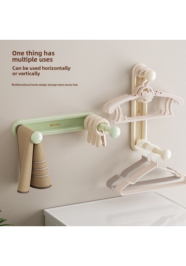 Springsun Ev İçi Çekirdekli Duvar Tipi Kurulabilir Giyim Asma Rafları - Katlanabilir, Delme Yok, Balkon Ve Ev Odaları İçin Organize Aleti Krem Renk Krem