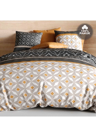 Coté Blanc Rock %100 Pamuk Çift Kişilik Nevresim Takımı Çok Renkli