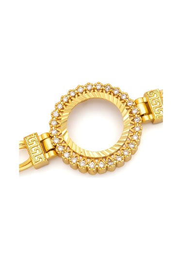 Altın Kaplama İmitasyon İşlemeli Figaro Model Çeyrek Çerçeve Bileklik Blk-1161 Altın