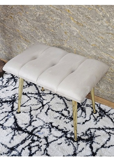 Gold Sivriltme Ayaklı 60 Cm Puf Bench - Puf - Bench - Oturak - Mu Çok Renkli