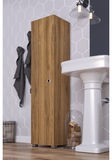 Saltık Çok Amaçlı Banyo Antre Mutfak Balkon Dolabı Kiler Ceviz