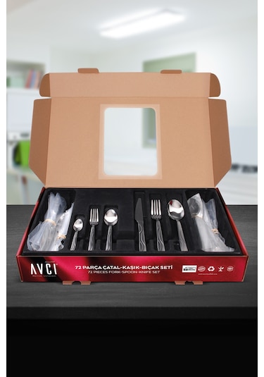 Ay Işığı 72 Parça Çatal Kaşık Bıçak Takımı Gümüş