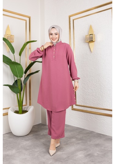 Aerobin Kumaş İkili Takım - Gül Kurusu / T0109 Gül Kurusu Çok Renkli