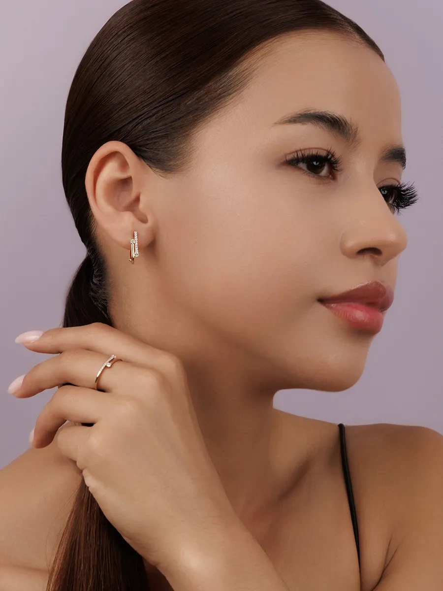 Veronika Jewelry Factory 925 Ayar Gümüş Yol Küpe 462123728 Altın