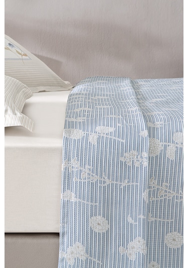 Puffy Bella Çift Kişilik Pike Takımı - Mavi