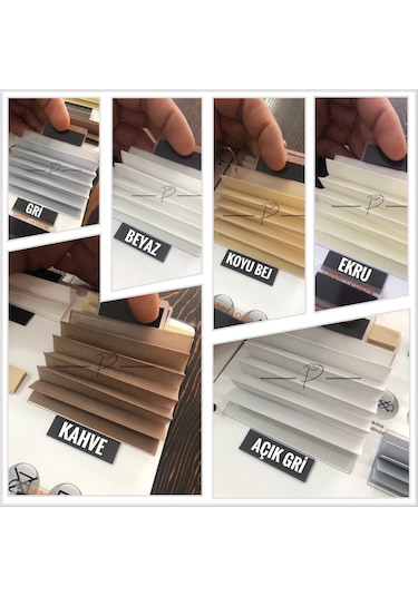 Plise Perde Cam Balkon Akordiyon Perde Sistemleri 11 Renk Seçeneği Çok Renkli