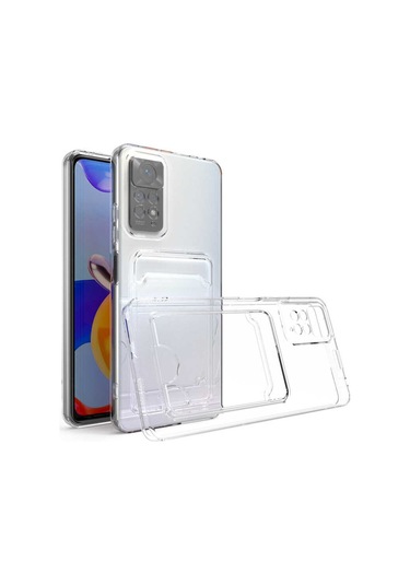Xiaomi Redmi Note 11S Global Kılıf Kartlıklı Şeffaf Zore Setra Cl Renksiz