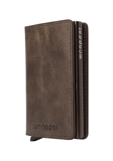 Wrapsol Mekanizmalı Cüzdan Akıllı Kartlık Book Karbon Gri 0 / Kahverengi Kahverengi
