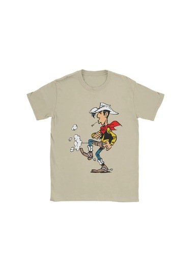 Snapbuyerkekler Şanslı Luke Karikatür Pamuklu Kısa Kollu O Boyun T-shirt 4xl 5xlhaki Haki