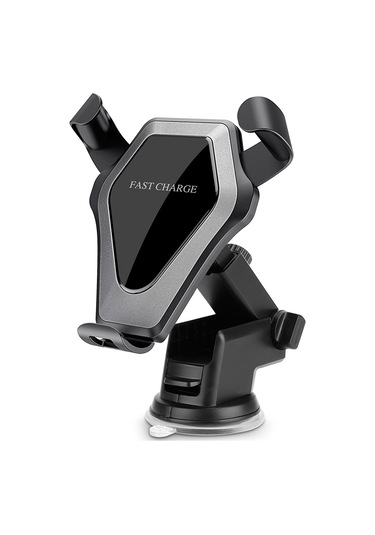 Shineyee Hızlı Qi Şarj Cihazı - Araç Ve Ev Kullanımı İçin Üçlü Tabanlı Kablosuz Şarj Aparatı, Gri Diğer