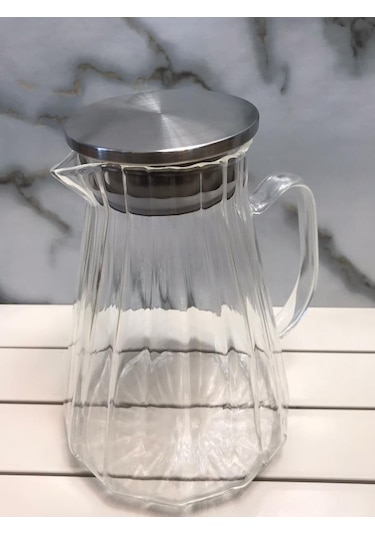 Kapris Metal Kapaklı 1500 Ml Cam Sürahi Kap-020