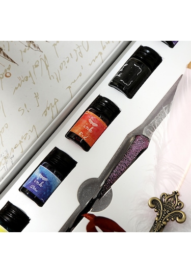 Xindoker Ofis Ve Öğrenci İçin Cam Ve Tüy Kalem Seti - Yumuşak Kullanım, Dayanıklı Malzeme - Işıltılı Yeşil Sp118043