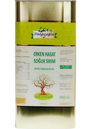 Dalgıçoğlu Erken Hasat Naturel Sızma Zeytinyağı Filtresiz 5 L