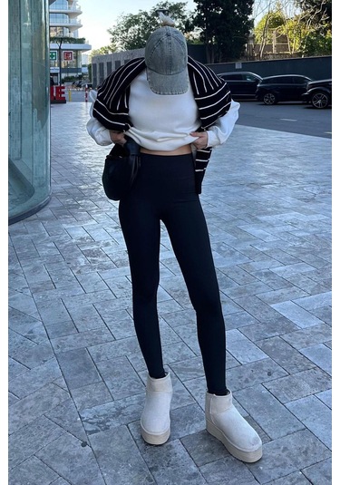 Madmext Boyalı Gri Yüksek Bel Kadın Tayt Mg2230 Boyalı Gri