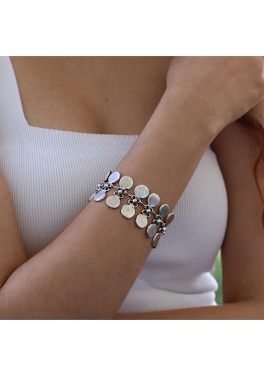 Primerocollection Gümüş Kaplama Bileklik N11.67968 Gri