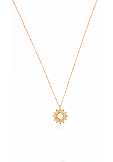 14 Ayar Opal Taşlı Minimal Kolye