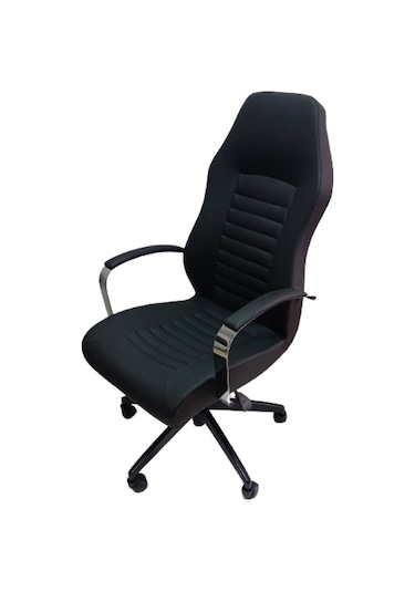 Çalışma Koltuğu Makam Sandalyesi Döküm Süngerli Siyah Metal Ayakl