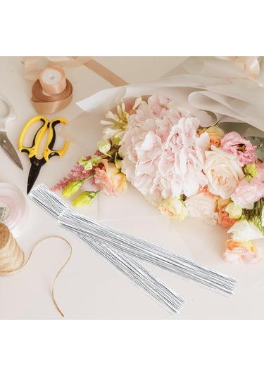 Beyaz Yapay Çiçek Teli, No:24 1 Mm - Çiçek Aranjman Yapım Teli,