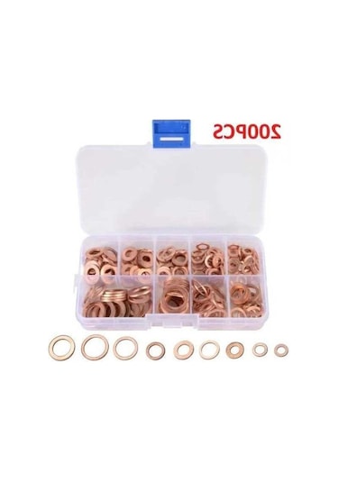 Novahub 200 Adet Bakır Conta Somun Seti M5-m14 Vidası Pul Bağlantı Elemanı