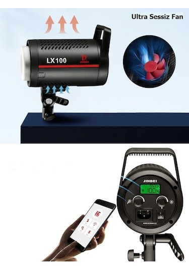 Jinbei Lx-100W Cob Led 5500K Bebek&Çocuk Çekim Seti(Çap65 Quick Bal