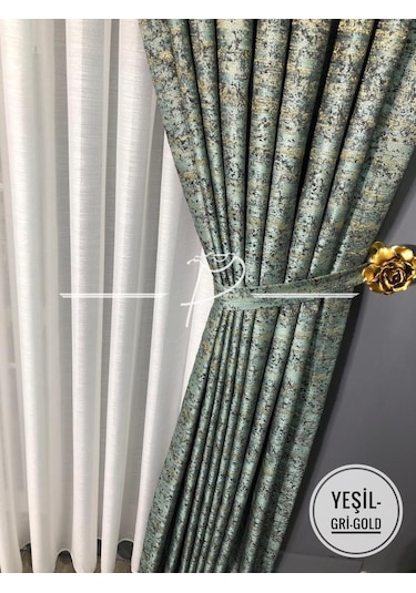 Fon Perde Taç Marka Dipro Desen Jakarlı Ultra Gramajlı