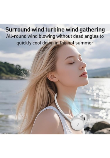 Yesido Yf17 Taşınabilir Surround Boyun Fan Gri Beyaz
