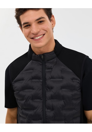 Skechers M Quilted Vest Erkek Siyah Yelek S241154-3817