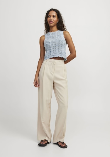 Jack & Jones Kadın Örgü Desenli Kolsuz Bluz - Zuri 12255157 Silver Lake Blue Mavi