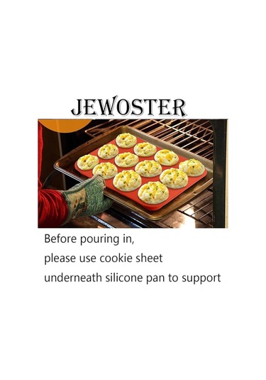 Yaleker 2 Adet Silikon Muffin Kalıbı 12'li Set - Anti Yapışkan Pişirme Formu KIrmızı