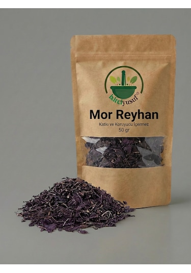 Mor Reyhan Kırmızı Reyhan Purple Basil Reyhan Otu Ocimum Basilicum Var. Purpurascens Doğal Kurutulmuş 50 G