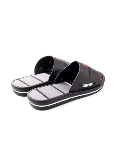 Gezer 14183 Erkek Deniz Plaj Havuz Banyo Günlük Terlik Siyah - Gri