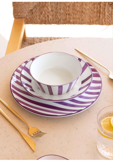 The Mia Joy Yemek Takımı 6 Kişilik 31 Parça Mor 3101 Çok Renkli